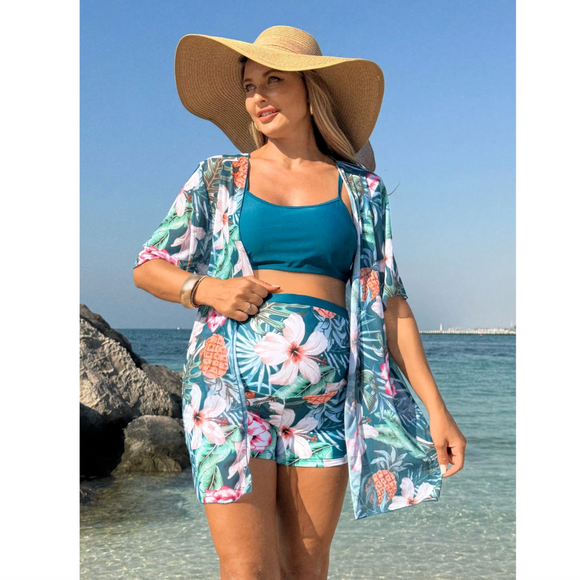 Maternity Blue 3 Piece Swimsuit