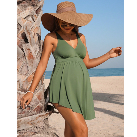 Pregnant  Simple One-Piece Swimsuit