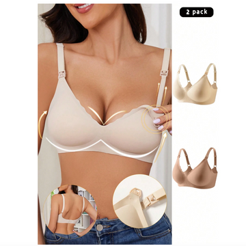 2pcs Maternity Seamless Nursing Bra Set