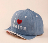 Denim Love Mama &amp; Papa" Soft Brim Sun Hat 1-3y