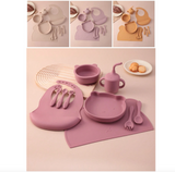 10 PCS Silicone Baby Tableware Set