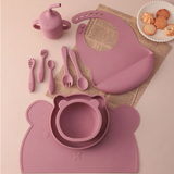 10 PCS Silicone Baby Tableware Set