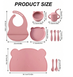 10 PCS Silicone Baby Tableware Set