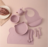 10 PCS Silicone Baby Tableware Set