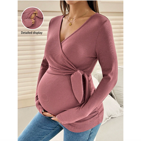 Maternity Wrap Knot Long Sleeve