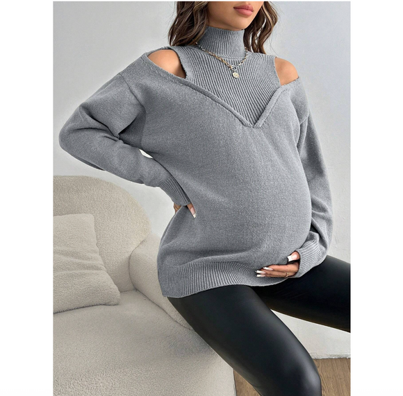 Maternity Long Sleeve Casual Sweater