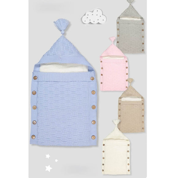 Knitted Fleece Warm Baby Swaddle Blanket