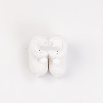 Baby Fleece Booties with Pom-Pom Detail