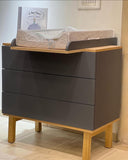 Cot 3 Piece Nursery Set in Dark Grey & Oak