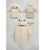 Baby Bear Hooded Bathrobe & Towel Set with Slippers