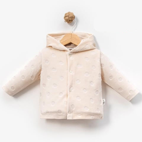 Jacquard Velvet Hooded Cardigan