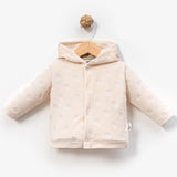 Jacquard Velvet Hooded Cardigan