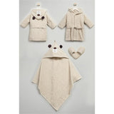 Baby Bear Hooded Bathrobe & Towel Set with Slippers