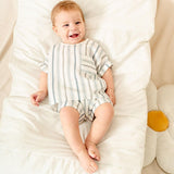 Striped Muslin Shirt Shorts Set 6-9/9-12/18-24/24-36m