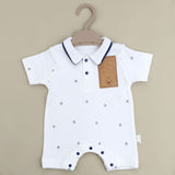 SAILOR COLLAR SHORT SLEEVE OVERALLS 0-9 m