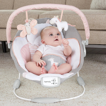 Ingenuity Soothing Baby Bouncer, Flora the Unicorn