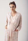 Lycra 3 pcs Maternity Rabe Pajamas Set/bej