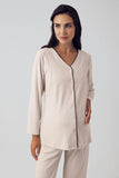 Ribbed Maternity & Nursing Pajama Set