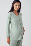 Ribbed Maternity & Nursing Pajama Set
