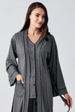 Striped Maternity & Nursing Robe Pajama Set