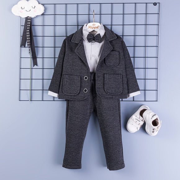 3-PIECE SUIT WITH BOW TIE 2-3-4 Y