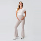 Flare Maternity Pants Flexible Soft Texture
