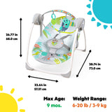 Bright Starts Rainforest Vibes Baby Swing with Toy Bar