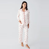 Heart Print Maternity & Nursing thermal Pajama Set