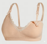 1 pcs Seamless Nursing Bra with Lace Trim