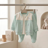Baby Bird Embroidered Cardigan & Footed Pants Set
