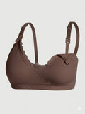 1 pcs Seamless Nursing Bra with Lace Trim