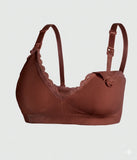 1 pcs Seamless Nursing Bra with Lace Trim