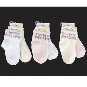 My mom 2 Baby Socks with Abs 6-24 m