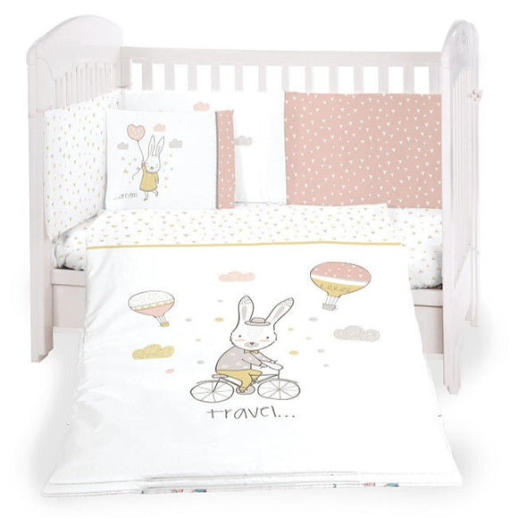 Bedding set Jersey 6pcs 120x60cm - Rabbits in Love