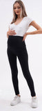 Maternity Leggings – Black High-Waist Over-Bump