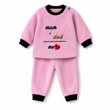 Baby Pajama velvet/velour Set 3-6m Mom+Dad