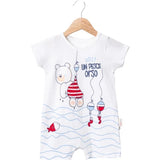 Cute Bear Fishing Short Sleeve Romper