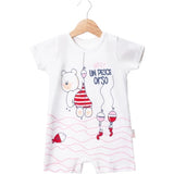Cute Bear Fishing Short Sleeve Romper