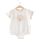 Girls Muslin Cotton Ruffle Bodysuit