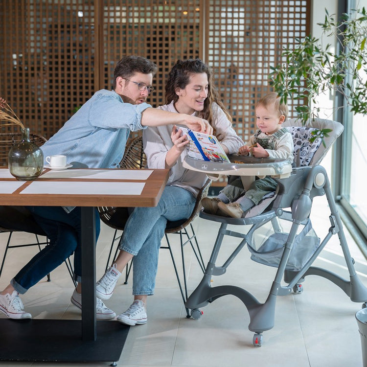 Mobile slide - Swings, chairs and rockers (family with high chair)