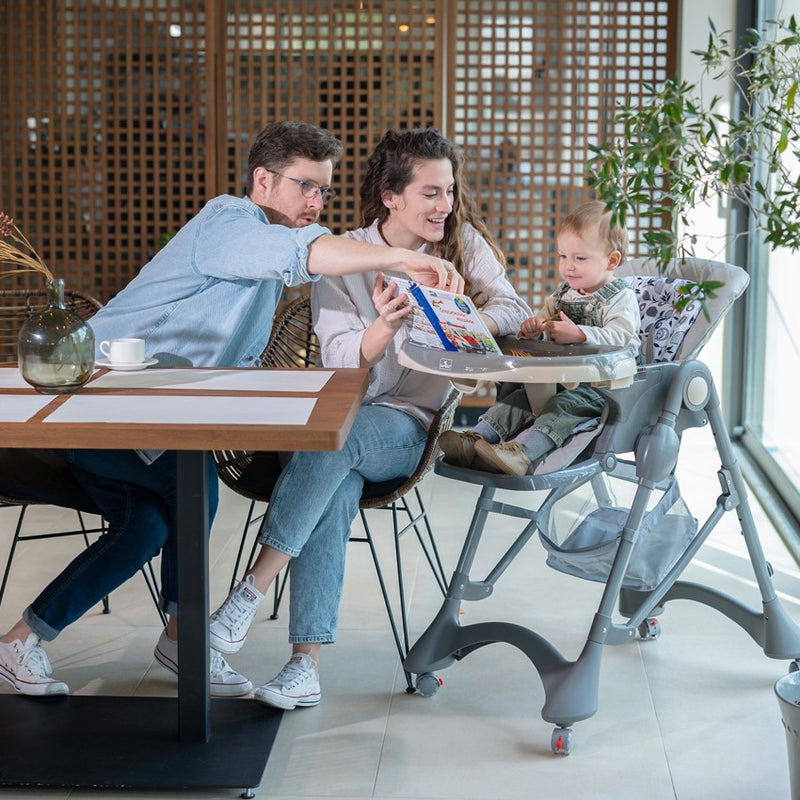 Mobile slide - Swings, chairs and rockers (family with high chair)