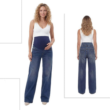 Wide-leg maternity jeans "indigo wash"