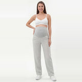 Maternity Sweatpants – Grey Over-Bump Straight-Leg Pants