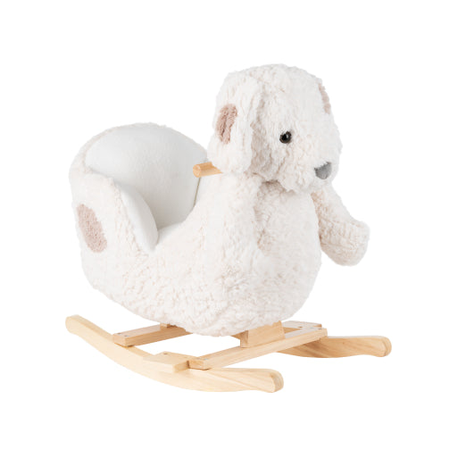 White Puppy Rocking Toy with Seat