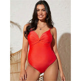 Maternity Solid Twist Front One Piece Swimsuit