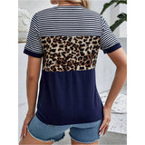 Maternity Striped & Leopard Print Twist Hem Tee