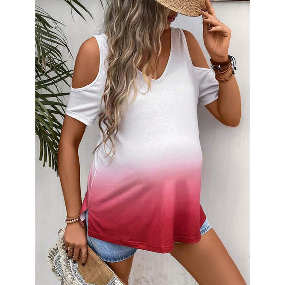 Maternity Ombre Cold Shoulder Tee