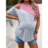 Maternity Two Tone Cut Out Tee