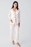 Heart Print Maternity & Nursing thermal Pajama Set