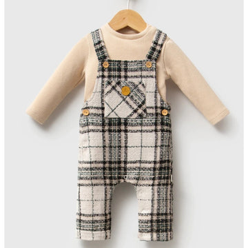 Baby Plaid Overalls & Long Sleeve Bodysuit Set